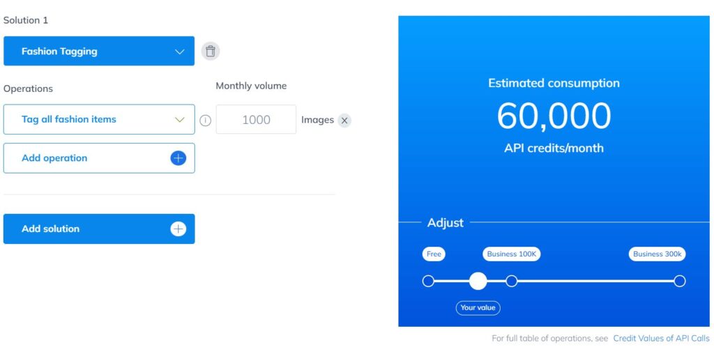 Use Ximilar's credit consumption calculator to optimise your monthly supply.