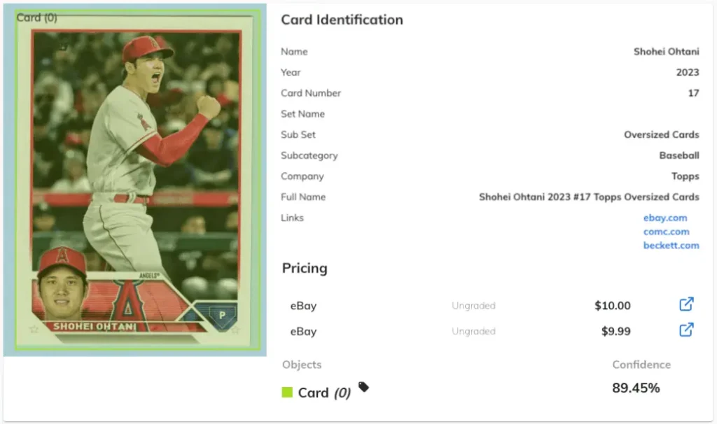 Ximilar Platform form for testing card and comics pricing.