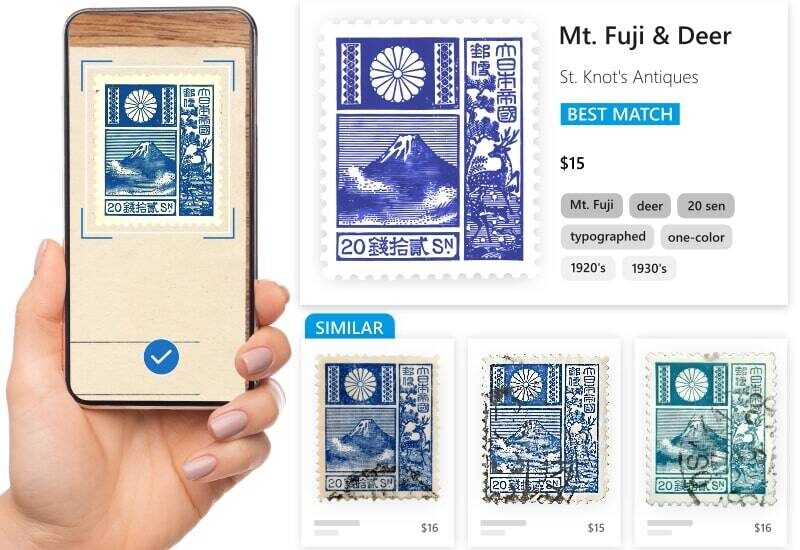 Visual AI for collectibles by Ximilar: visual and similarity search of collectible stamps.