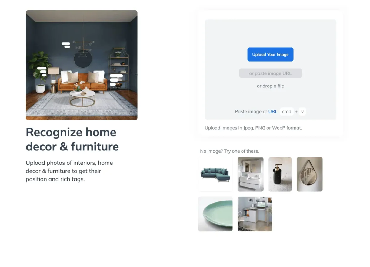 Home Decor and furniture tagging demo with AI.